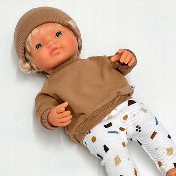 Dres weiße Leggings für Miniland 38 cm Puppen, Paola Reina und Minikane