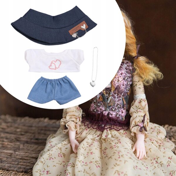 Bekleidungsset für 38-cm-Puppen: Komplettes T-Shirt, Hose und Mütze