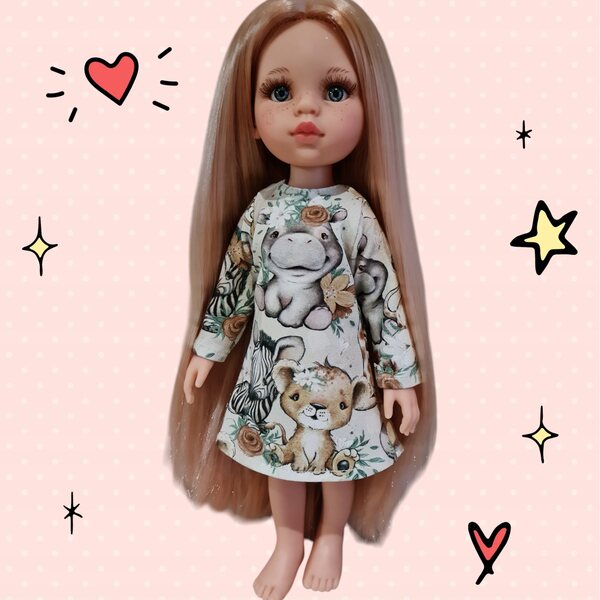 Paola Reina Langarm-Puppenkleid – Kleidung für eine 32 cm große Puppe