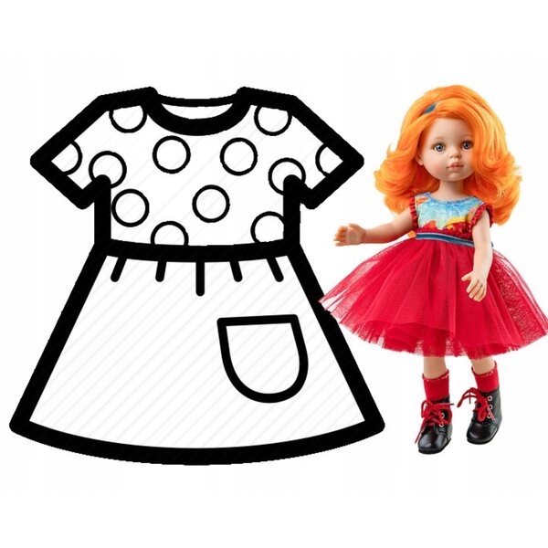 Kleidung für Paola Reina 32 cm Puppe – elegantes Stoffkleid