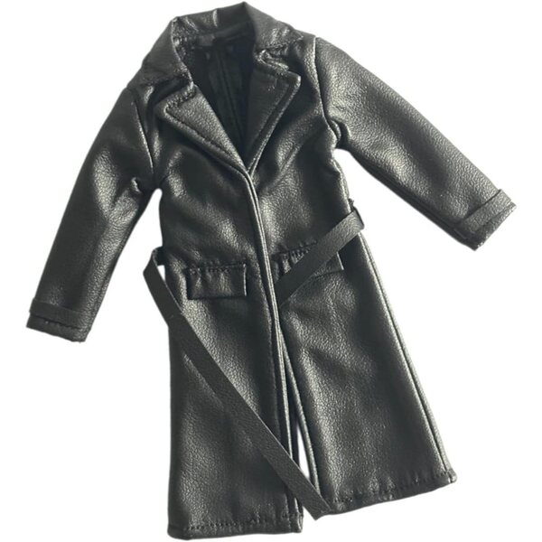 Giacca in similpelle per action figure 1/12, trench elegante 11 cm in pelle PU