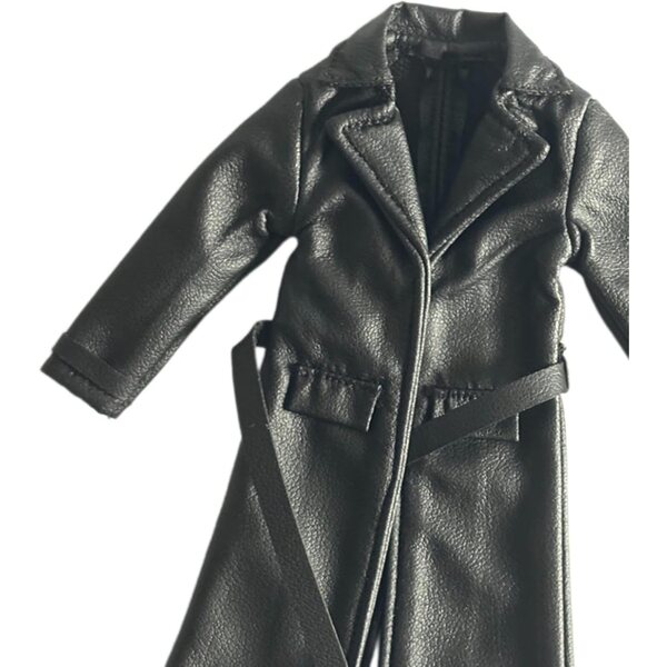 Giacca in similpelle per action figure 1/12, trench elegante 11 cm in pelle PU