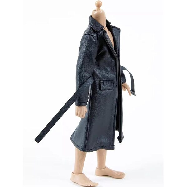 Giacca in similpelle per action figure 1/12, trench elegante 11 cm in pelle PU