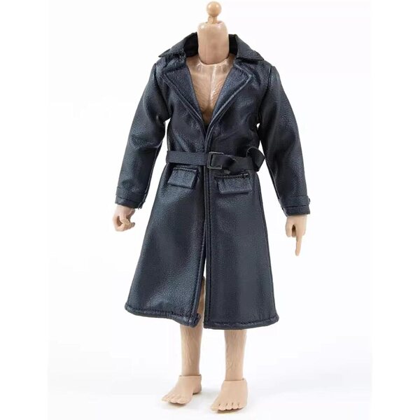 Giacca in similpelle per action figure 1/12, trench elegante 11 cm in pelle PU