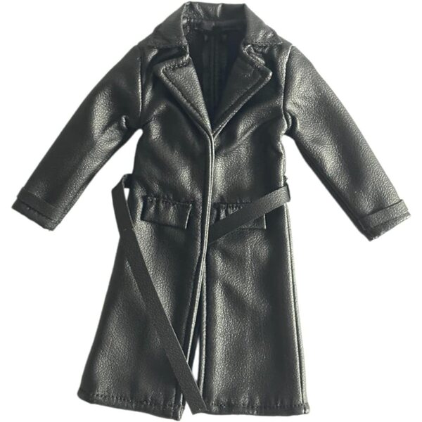 Giacca in similpelle per action figure 1/12, trench elegante 11 cm in pelle PU
