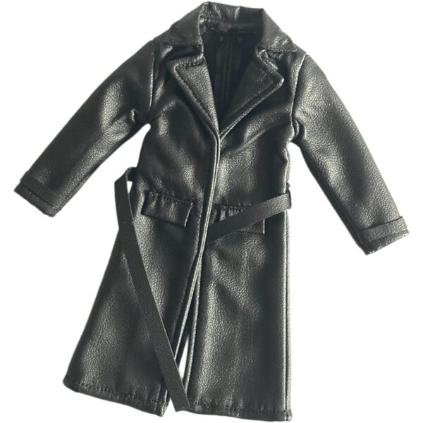 Giacca in similpelle per action figure 1/12, trench elegante 11 cm in pelle PU