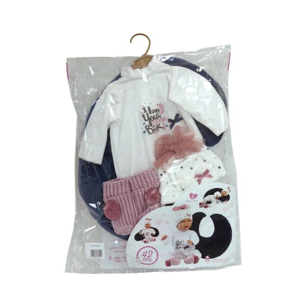 Llorens M740-50P Kleidung für New Born Puppen 40-42 cm mit Stillkissen