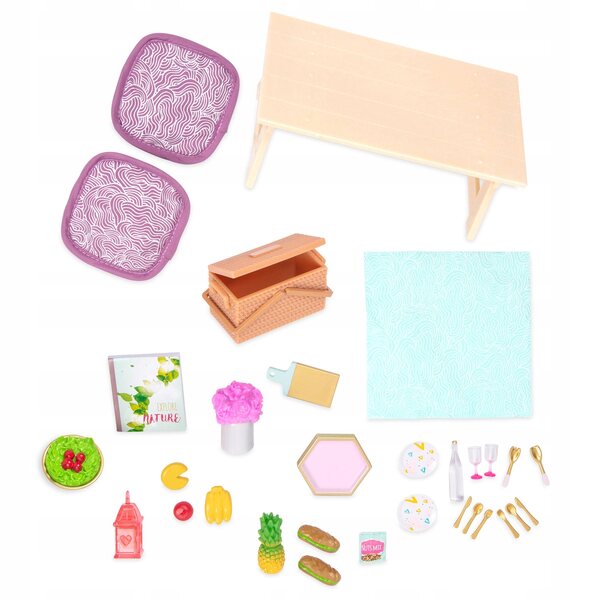 LORI Picknick-Zubehör-Set mit Tisch und Köstlichkeiten für Kinder ab 3 Jahren
