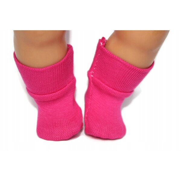 Calzini per bambola 41-44 cm in tessuto rosa scuro