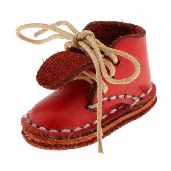 Scarpe rosse stringate in pelle PU per bambole 12 pollici Blythe con tacco basso