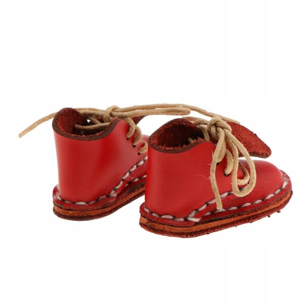 Scarpe rosse stringate in pelle PU per bambole 12 pollici Blythe con tacco basso