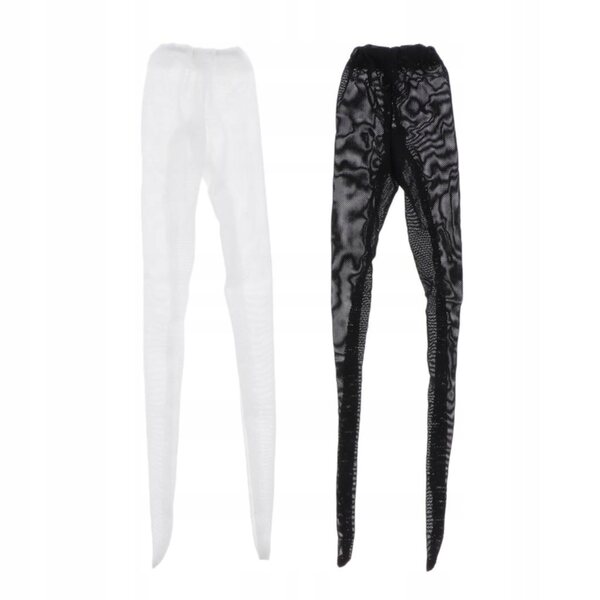 2x Spitzenstrümpfe und Leggings für 1/4 BJD Puppen – Schwarz und Weiß