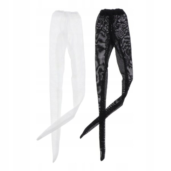 2x Spitzenstrümpfe und Leggings für 1/4 BJD Puppen – Schwarz und Weiß