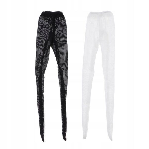 2x Spitzenstrümpfe und Leggings für 1/4 BJD Puppen – Schwarz und Weiß
