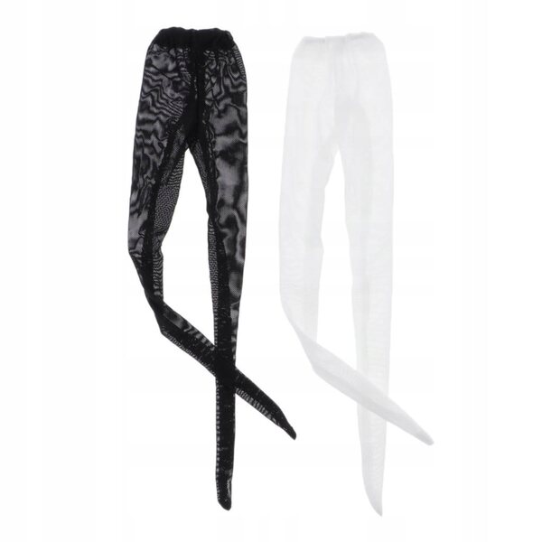 2x Spitzenstrümpfe und Leggings für 1/4 BJD Puppen – Schwarz und Weiß