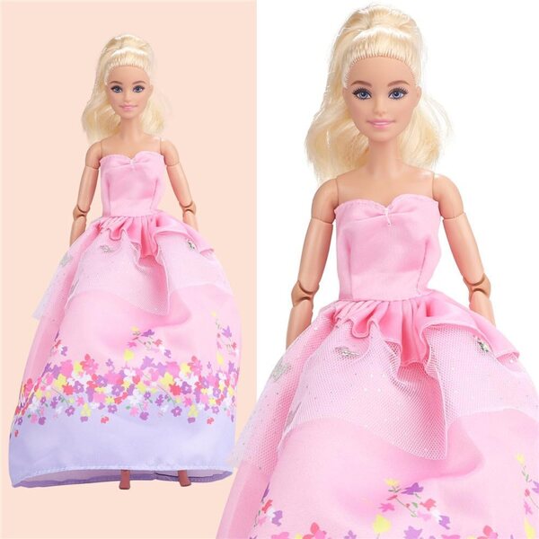 30 cm Puppenkleidung – Bedrucktes Prinzessinnenkleid, 1/6 BJD Freizeitkostüm