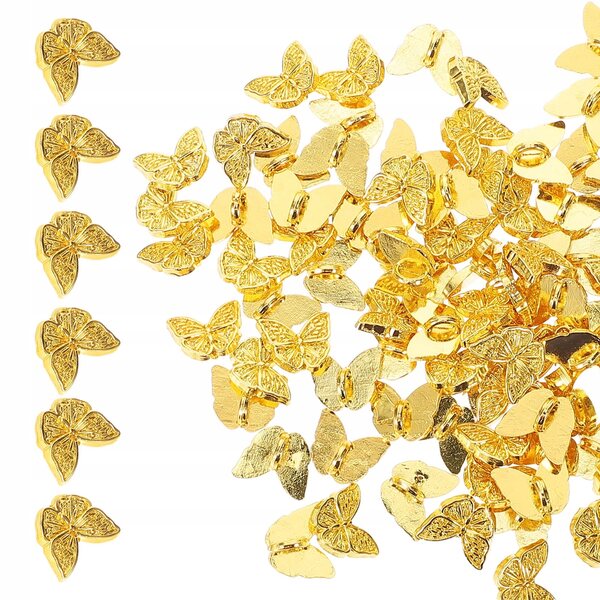 100 Stück goldene Metallknöpfe für Puppenkleidung und kreative Arbeiten