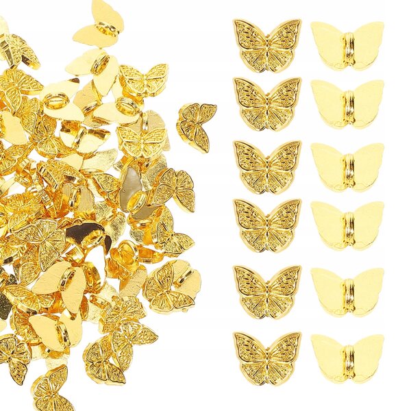 100 Stück goldene Metallknöpfe für Puppenkleidung und kreative Arbeiten