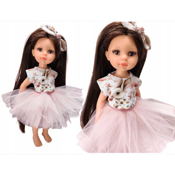 Bekleidungsset für Paola Reina 32 cm Puppe: Bluse, Tutu-Rock und Stirnband