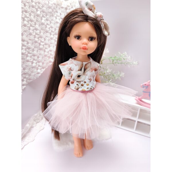 Bekleidungsset für Paola Reina 32 cm Puppe: Bluse, Tutu-Rock und Stirnband