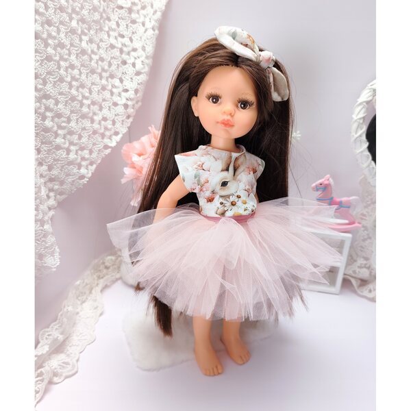 Bekleidungsset für Paola Reina 32 cm Puppe: Bluse, Tutu-Rock und Stirnband