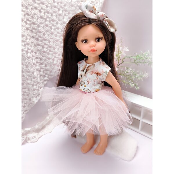 Bekleidungsset für Paola Reina 32 cm Puppe: Bluse, Tutu-Rock und Stirnband