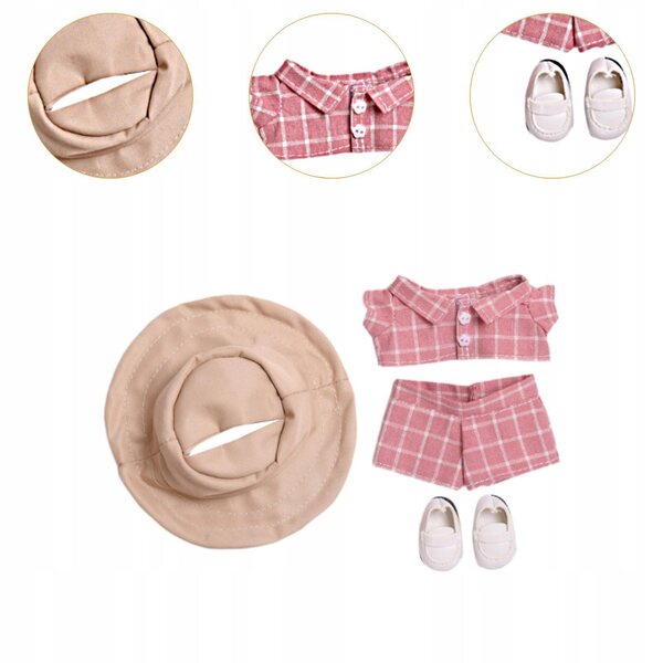Abbigliamento Morbido per Bambole 15-17 cm: Maglietta, Pantaloni, Cappello e Scarpe