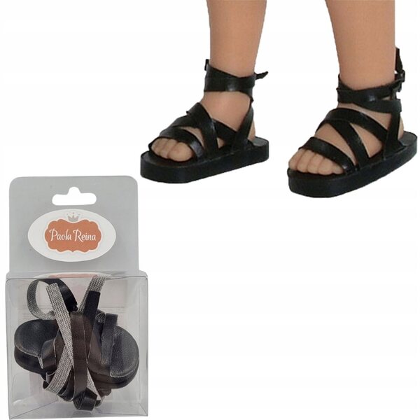 Scarpe nere per bambole Paola Reina 32 cm, fatte a mano in Spagna