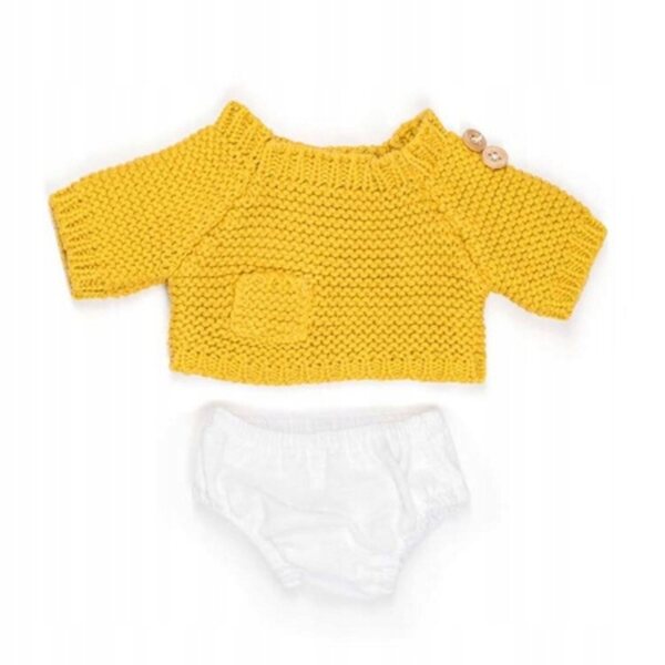 Miniland Vestiti per Bambola 32 cm - Completo Maglione e Mutandine Giallo