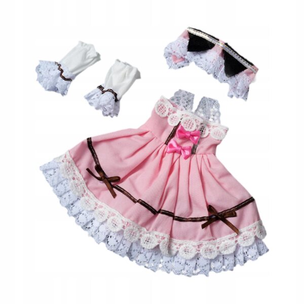 Mehrfarbiges Stoffkleid für 1:6 BJD-Puppe – Komplettset 30 cm