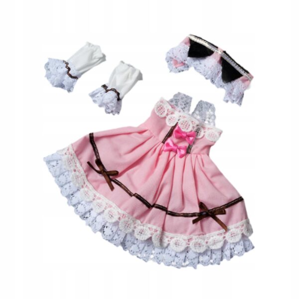 Mehrfarbiges Stoffkleid für 1:6 BJD-Puppe – Komplettset 30 cm