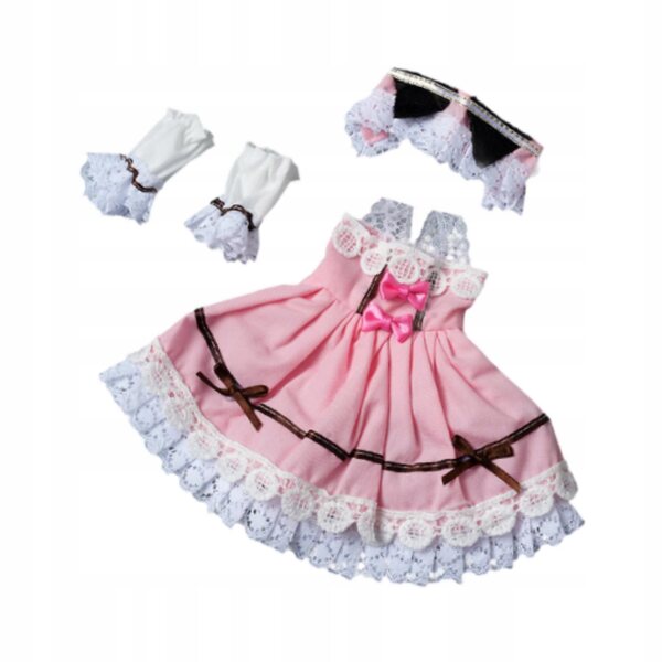 Mehrfarbiges Stoffkleid für 1:6 BJD-Puppe – Komplettset 30 cm