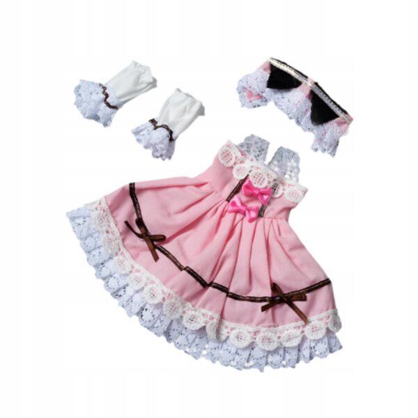 Mehrfarbiges Stoffkleid für 1:6 BJD-Puppe – Komplettset 30 cm