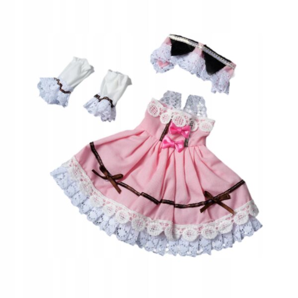 Mehrfarbiges Stoffkleid für 1:6 BJD-Puppe – Komplettset 30 cm