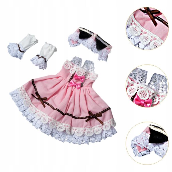 Mehrfarbiges Stoffkleid für 1:6 BJD-Puppe – Komplettset 30 cm