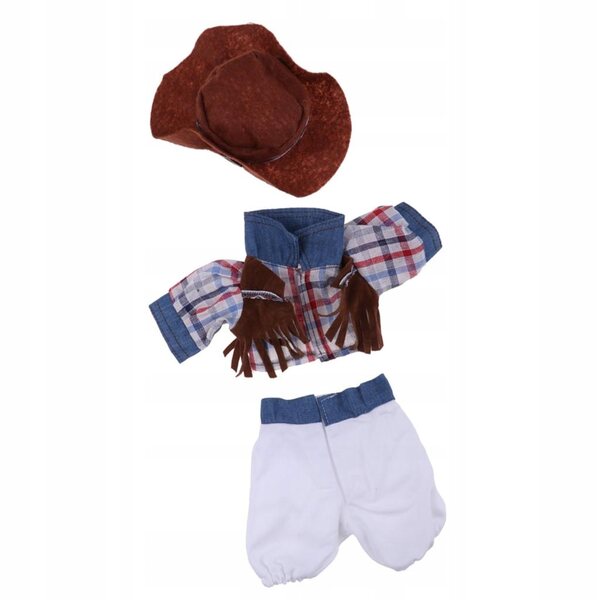Camicia a quadri per bambola 26-28 cm set con cappello vintage colorato
