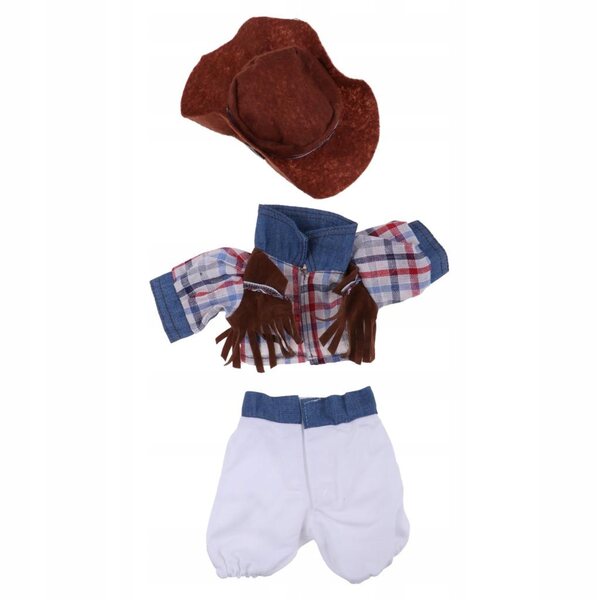 Camicia a quadri per bambola 26-28 cm set con cappello vintage colorato