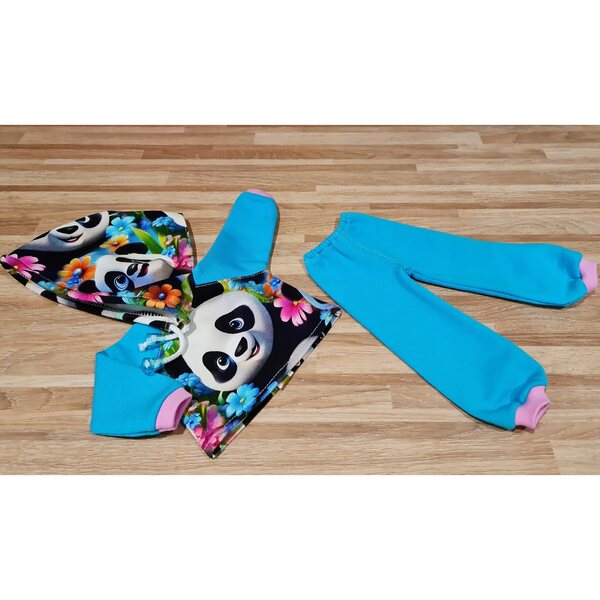 Komplettes Kleiderset für Paola Reina 32 cm Puppe mit blauem Panda-Aufdruck