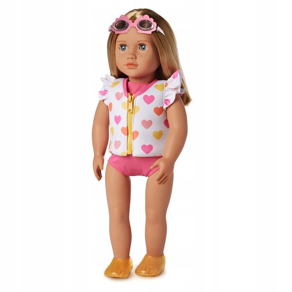 Our Generation: set da spiaggia con costume e giubbotto di salvataggio per bambole 46cm
