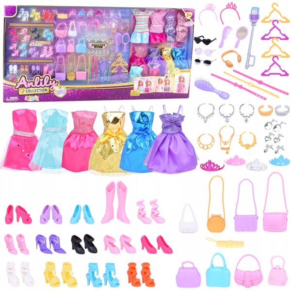 Anlily Modeset 65 Kleidungsstücke und Accessoires für 3+ Puppen