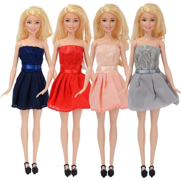 Kurzes Spitzenkleid für 30 cm große amerikanische Puppe – 1/6 BJD Freizeitkostüm