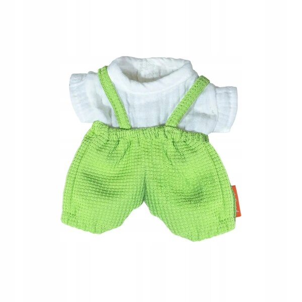 Miniland abbigliamento estivo per bambole 21 cm: salopette e maglietta bianca