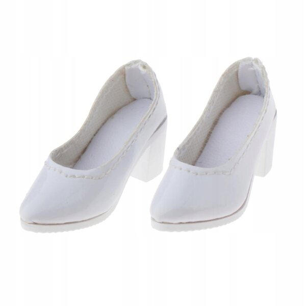 Scarpe tacchi alti bianche in scala 1:6 per bambole da 12 pollici