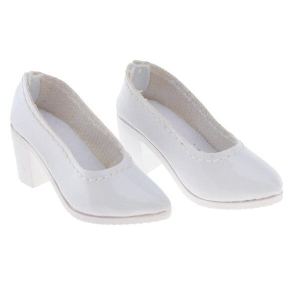 Scarpe tacchi alti bianche in scala 1:6 per bambole da 12 pollici