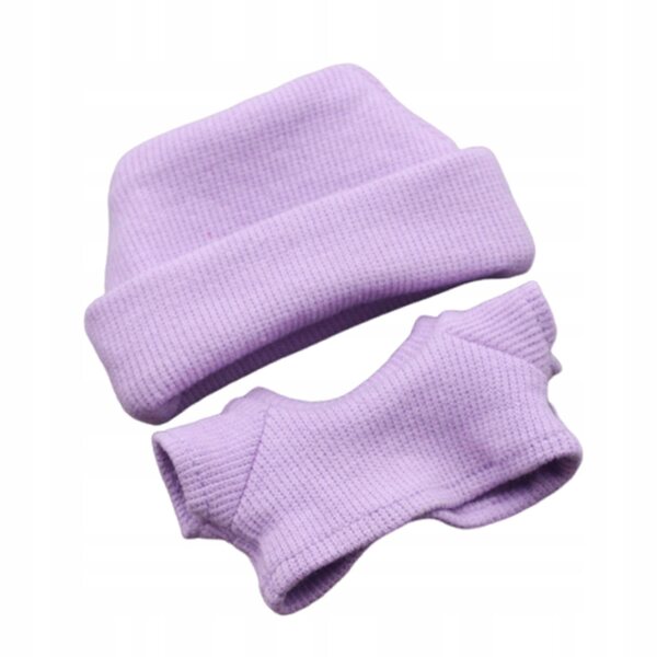 Set 2 vestiti per bambole 15-17 cm con cappello viola, accessori per fotografia