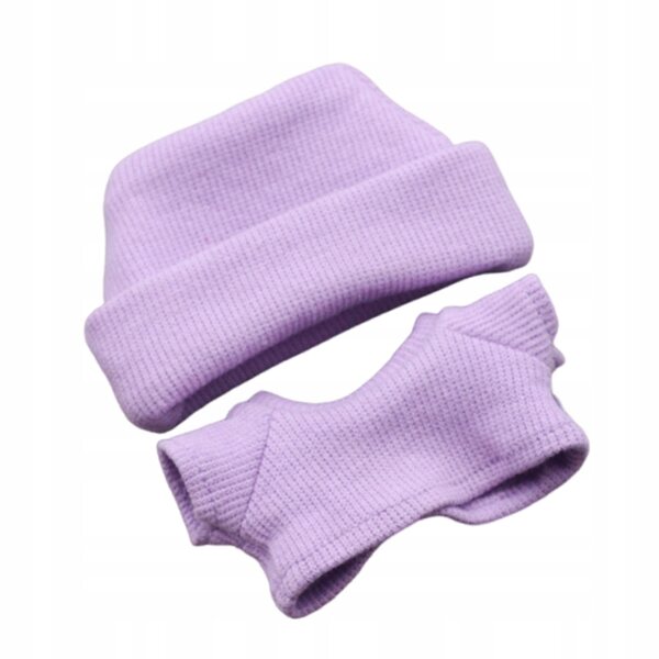 Set 2 vestiti per bambole 15-17 cm con cappello viola, accessori per fotografia