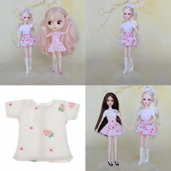 Maglietta Casual per Bambole 1/6 BJD in Tessuto Multicolore per Accessori Moda