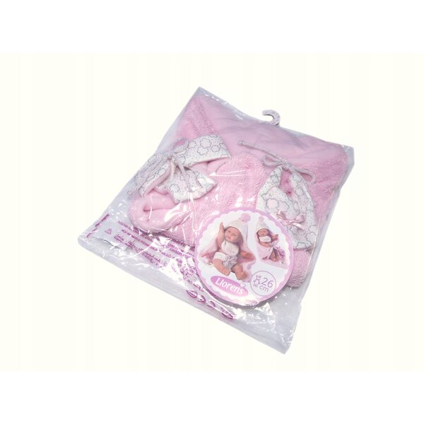 Abbigliamento 2 pezzi per bambola New Born 26 cm con coperta doppia faccia