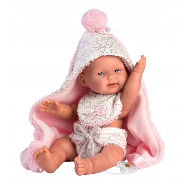 Abbigliamento 2 pezzi per bambola New Born 26 cm con coperta doppia faccia