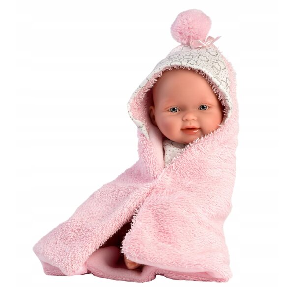 Abbigliamento 2 pezzi per bambola New Born 26 cm con coperta doppia faccia